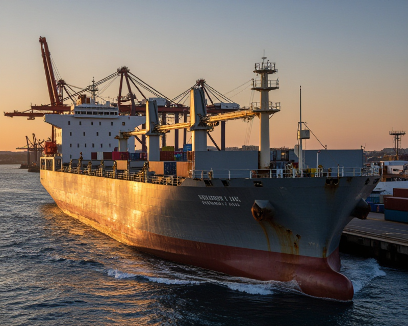 American Cargo Ship at Port