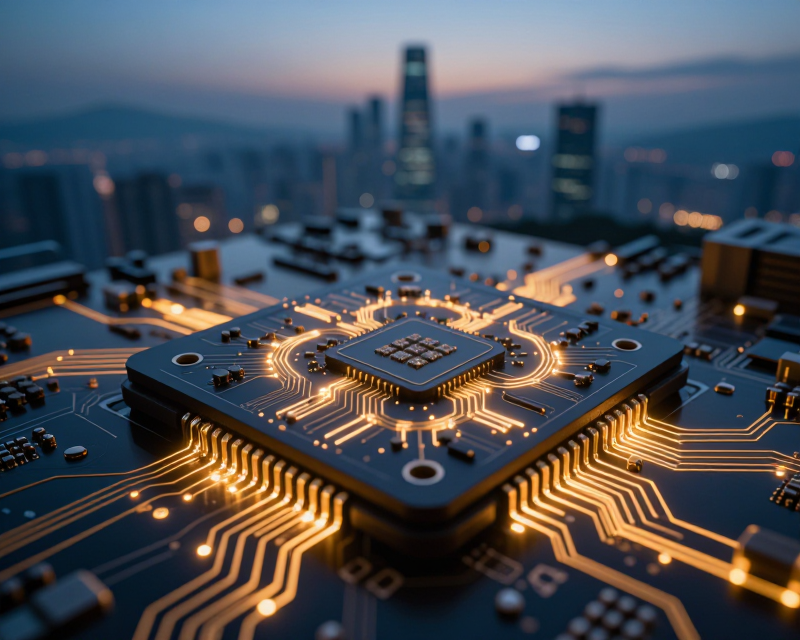 Semiconductor and Seoul Skyline