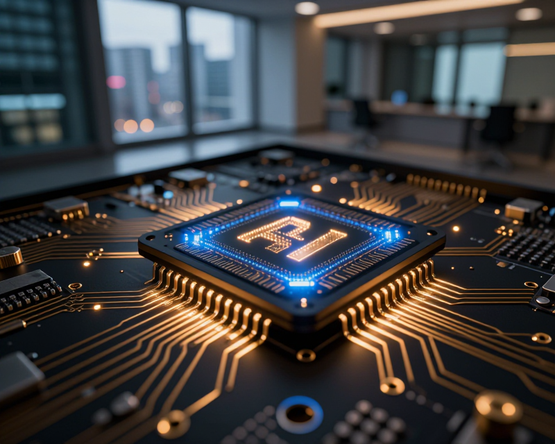 Futuristic Semiconductor Technology Concept